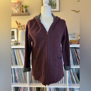Chiaramente Italy Wool Blend Maroon Purple Zip Sweater